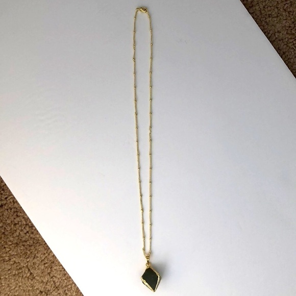 Gold plated beaded chain hematite pendant necklace - Picture 2 of 3